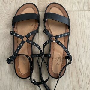 Valentino Black Strappy Sandals, size 39, excellent condition